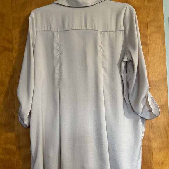 Silky Asymmetrical Hem Tunic / Blouse "Stone" - Picture 2 of 6